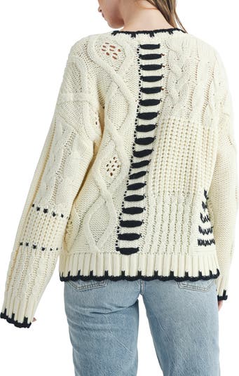 ♡NWT BCBGMAXAZRIA Mixed online Stitch Sweater♡