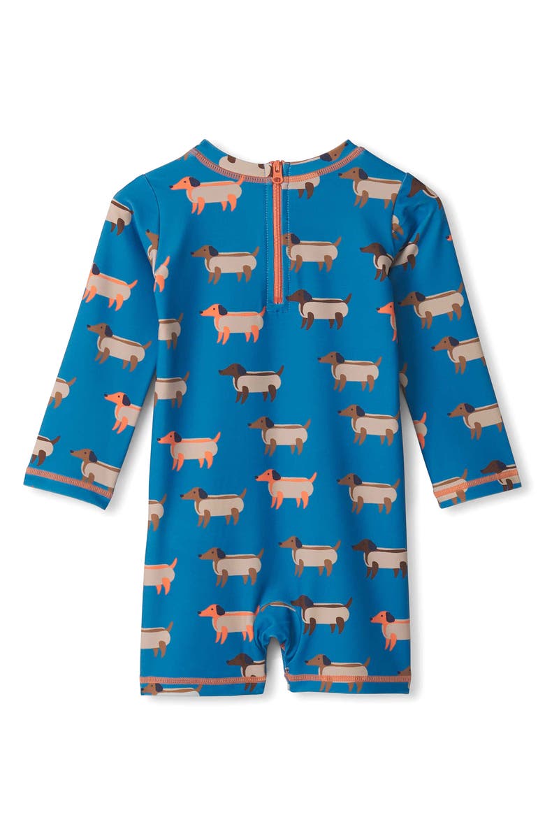 Hatley Hot Dogs Long Sleeve One-Piece Rashguard Swimsuit, Alternate, color, 