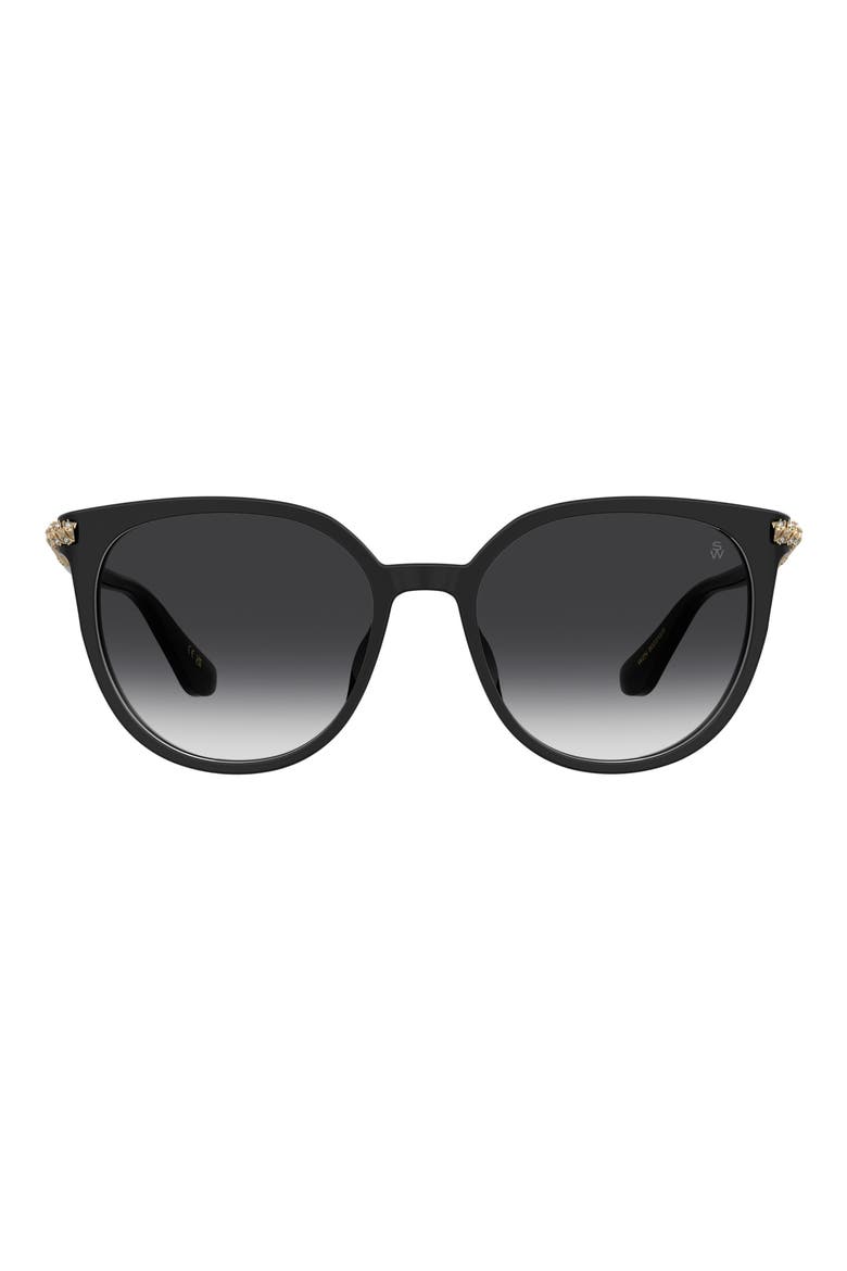 55mm Gradient Square Sunglasses, Main, color, BLACK/ DARK GREY SF