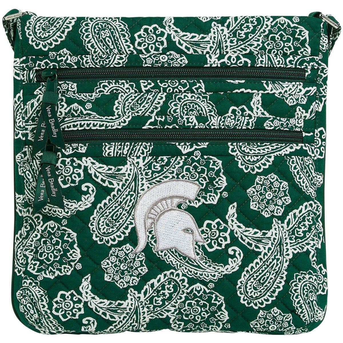 VERA BRADLEY Women's Vera Bradley Michigan State Spartans Iconic Triple-Zip Bandana Hipster Crossbody Purse, Main, color, 
