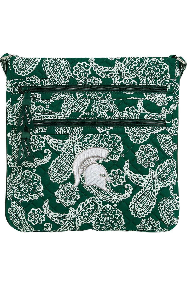 VERA BRADLEY Women's Vera Bradley Michigan State Spartans Iconic Triple-Zip Bandana Hipster Crossbody Purse, Main, color,