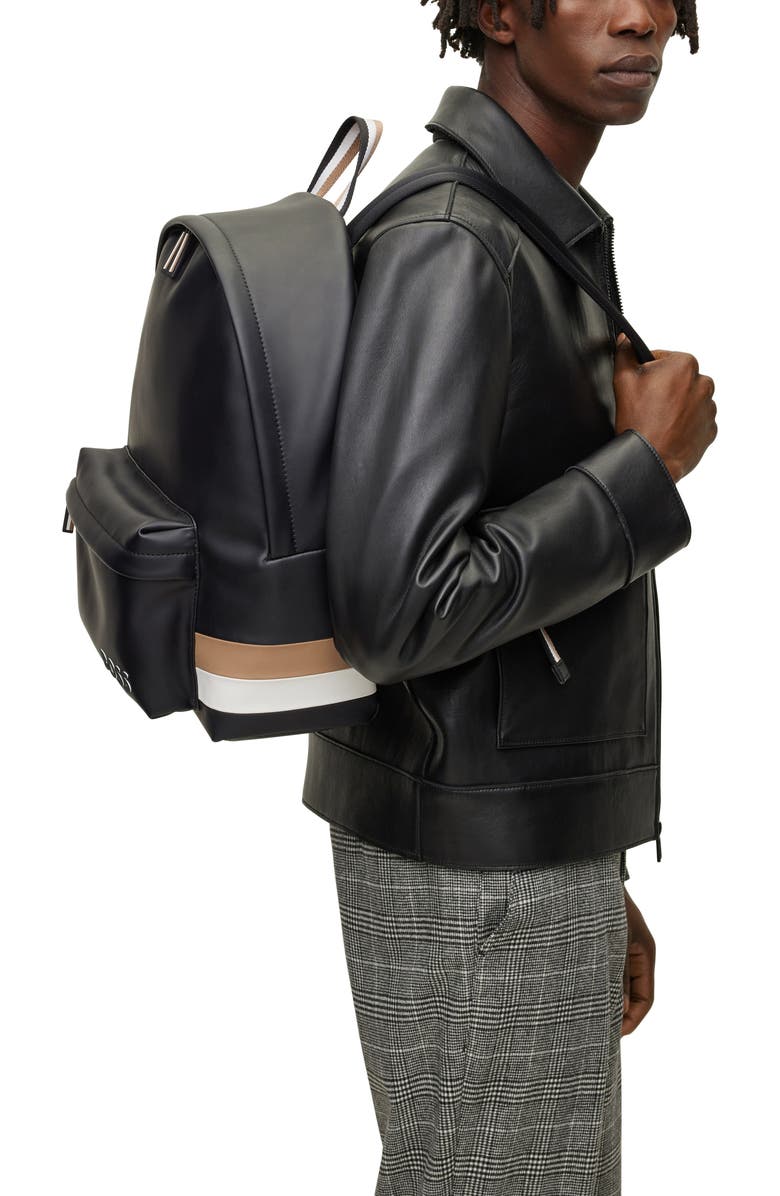 BOSS Byron Faux Leather Backpack, Alternate, color,