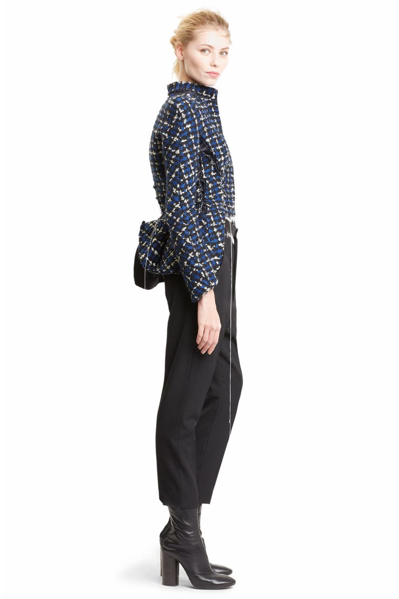 Stitch Detail Tweed Jacket, Alternate, color, BLUE/ BLK/ WHITE