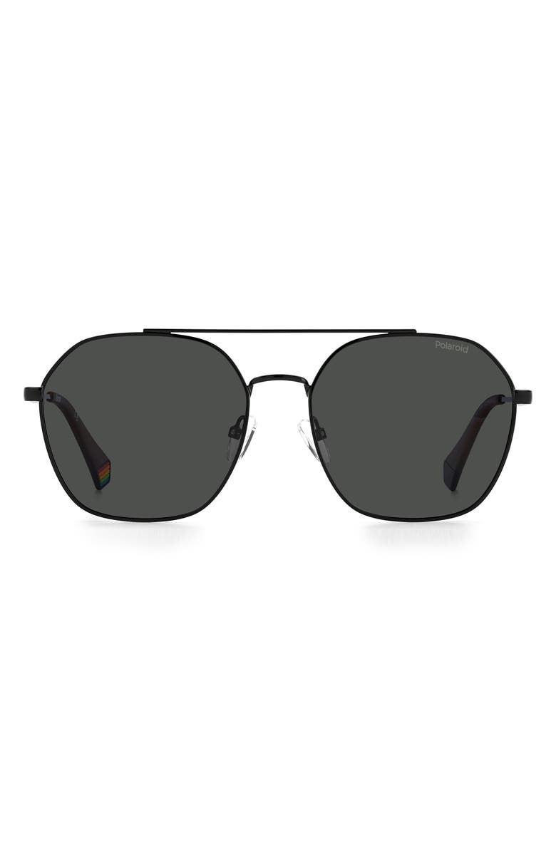 Polaroid 57mm Polarized Round Sunglasses, Main, color, 