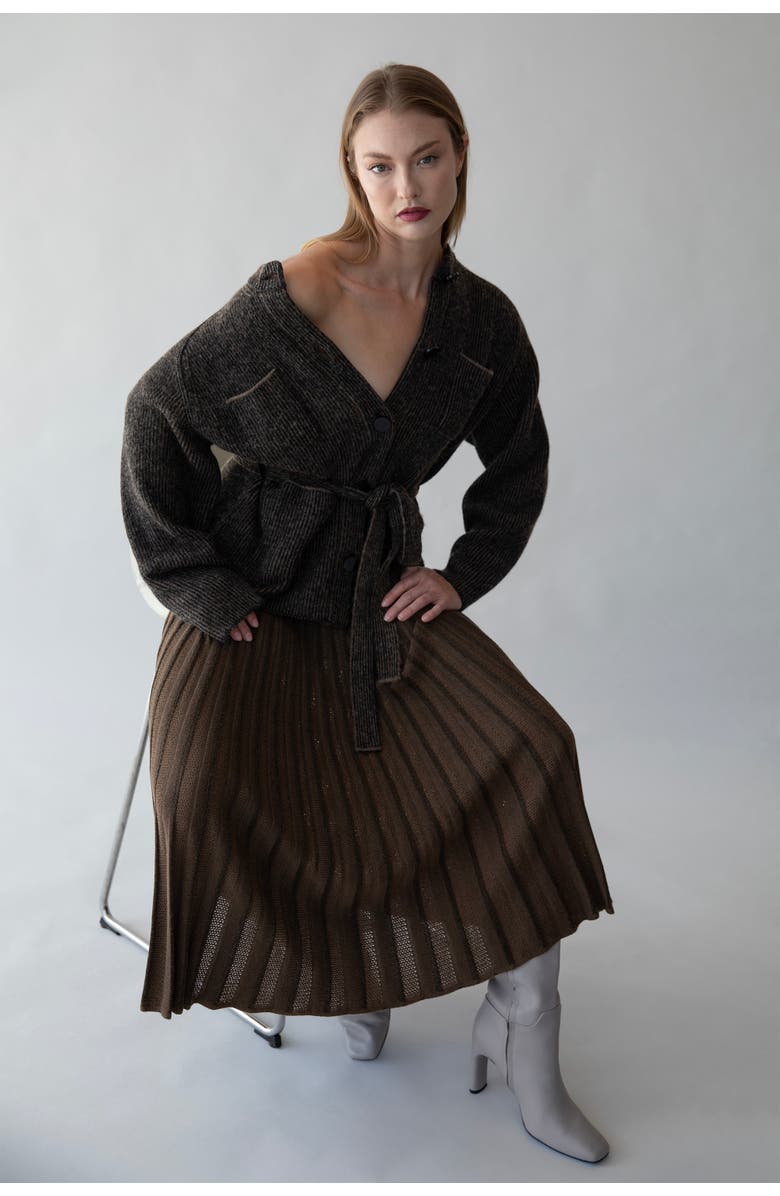 SSKEIN Lesse Cardigan, Alternate, color, Black