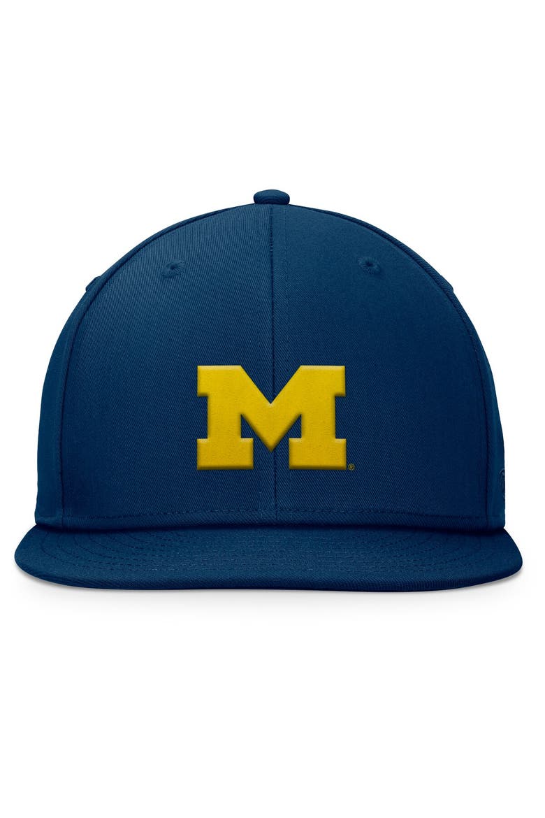Men's Top of the World Navy Michigan Wolverines Fundamental Snapback Hat, Alternate, color, Navy