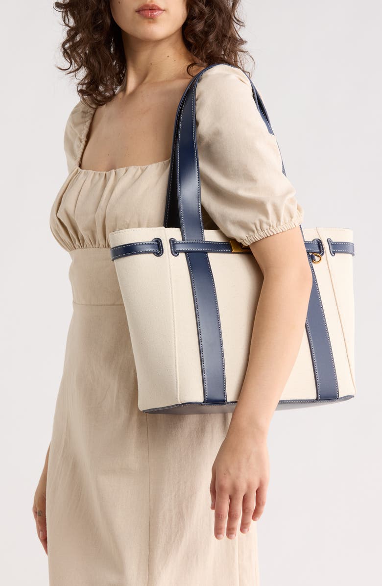 Steve Madden Banchor Canvas Tote, Alternate, color, Natural Canvas/ Nutshell