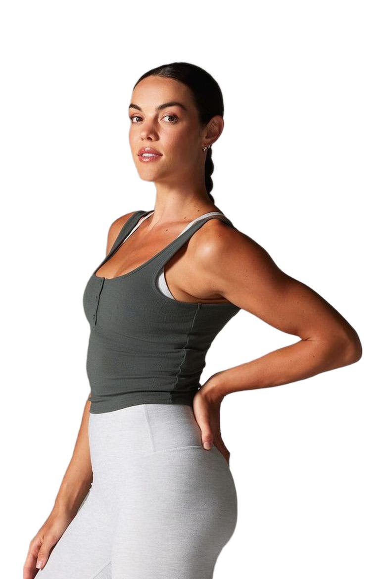 Fitted Henley Tank, Alternate, color, URBAN