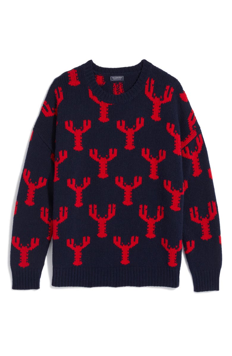 vineyard vines Lobster Wool & Cashmere Crewneck Sweater, Main, color, 