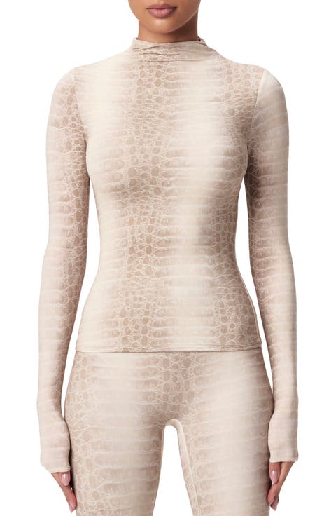 Print Turtleneck Top