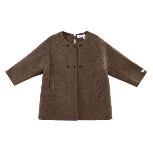 Sweet Cactus Kids' Classic Wool Coat In Brown