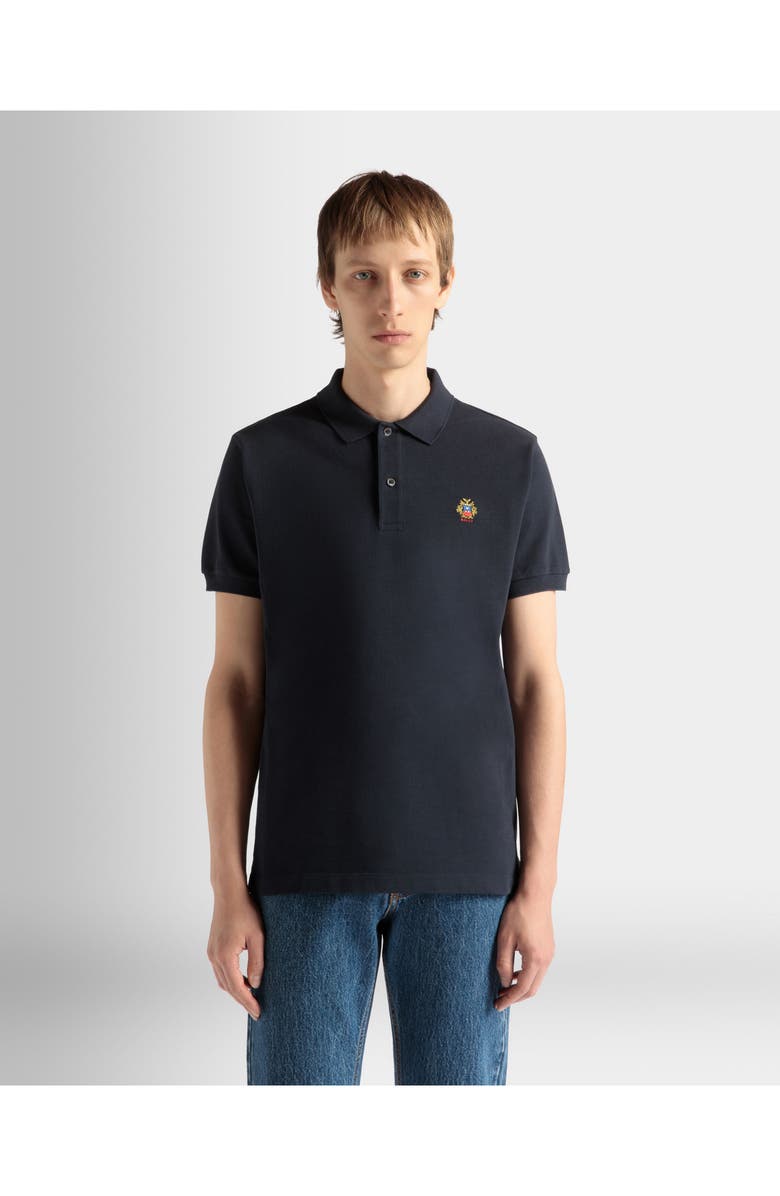 Bally Polo Shirt in Cotton, Alternate, color, Blue