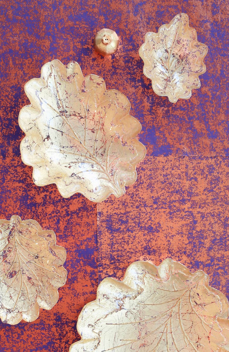 VIETRI Small Moon Glass Leaf Bowl, Alternate, color, Gold