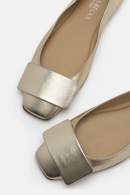 Bells & Becks Emma Ballerina Flat With Tab In Gold