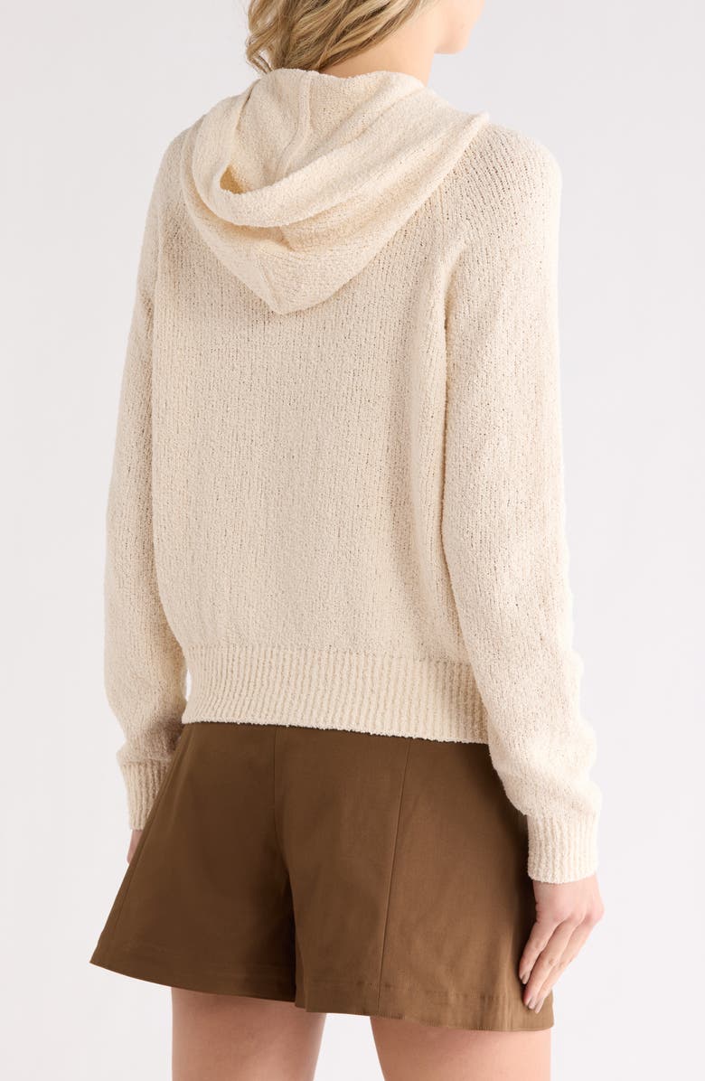 Theory Bouclè Knit Hoodie, Alternate, color, Ivory