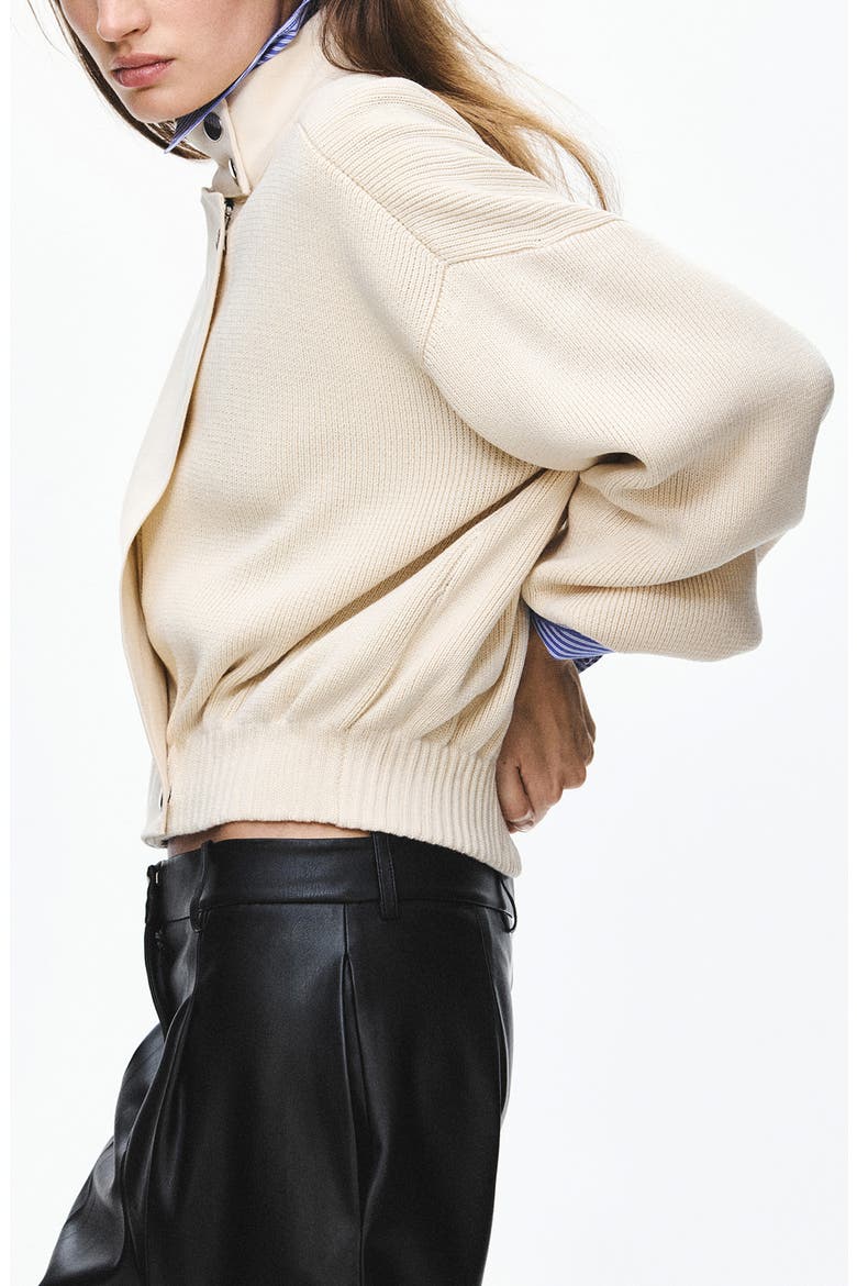 Knit Moto Jacket, Alternate, color, ECRU