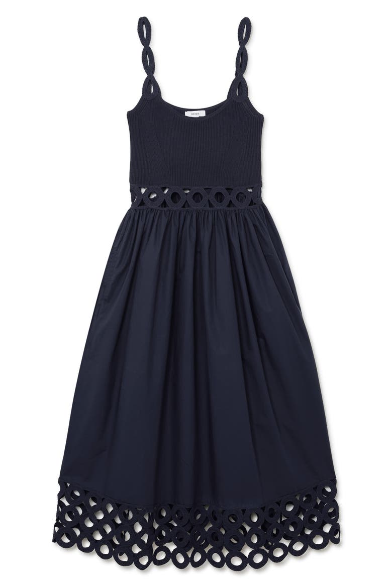 Rita Cutout Sleeveless Midi Dress, Alternate, color, NAVY