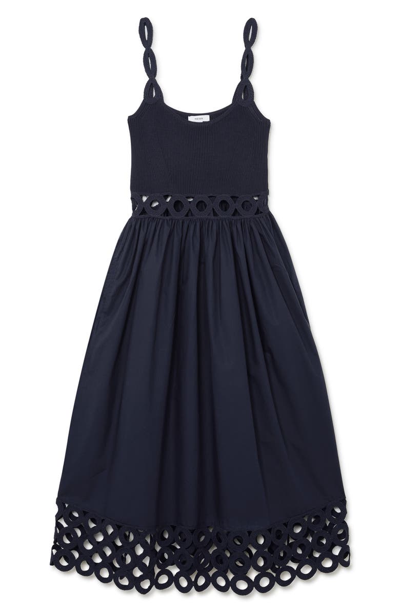 Reiss Rita Cutout Sleeveless Midi Dress, Alternate, color, Navy