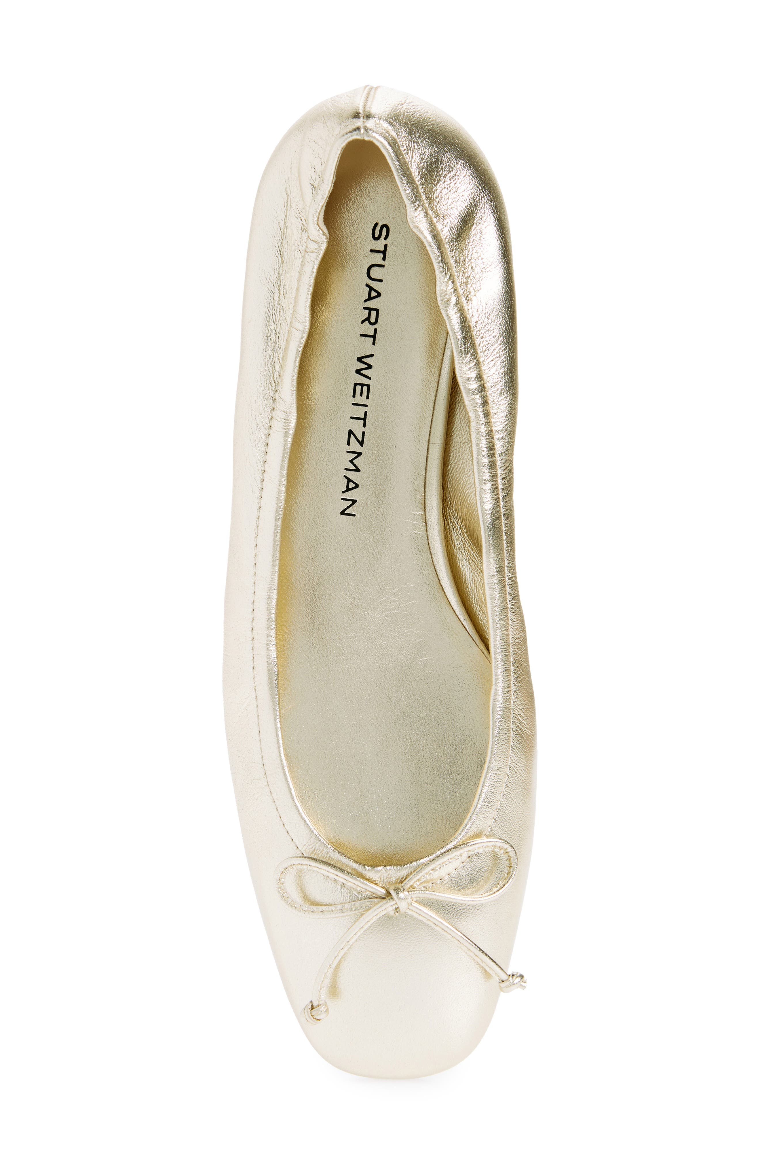 Stuart Weitzman Bria Ballet Flat, Alternate, color, Light Gold