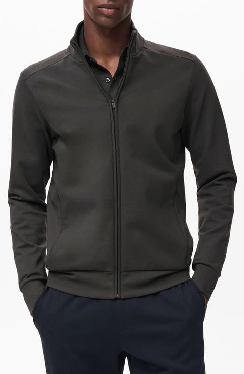 Regular Fit Performance Mock Neck Zip Sweatshirt