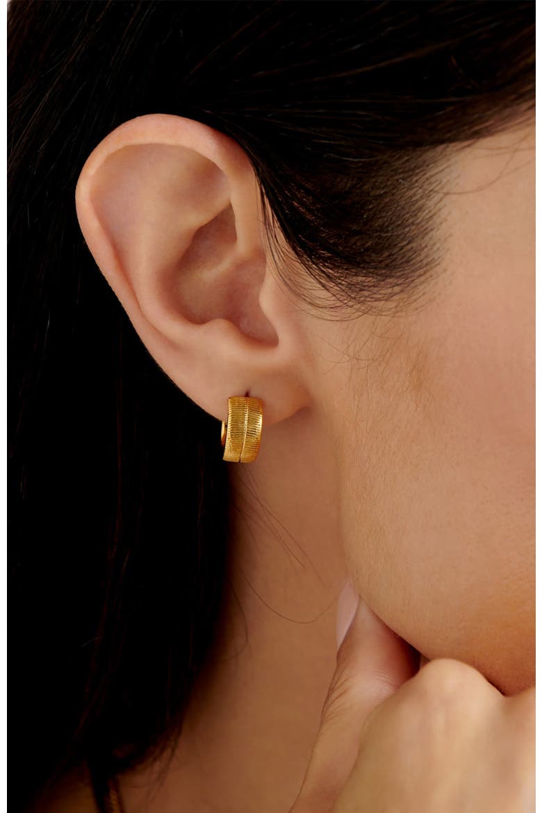 Ciana Snake Huggie Hoop Earrings, Alternate, color, Gold
