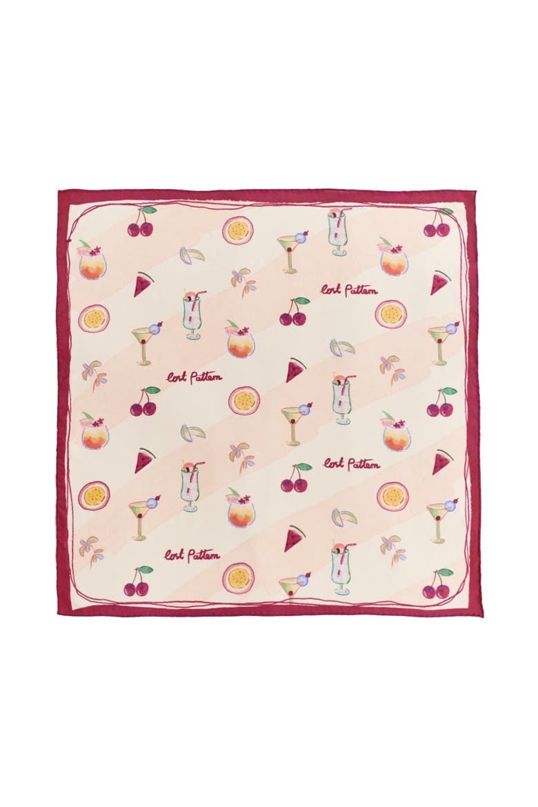 "Happy Hour" Silk Bandana, Main, color, Martini Pink