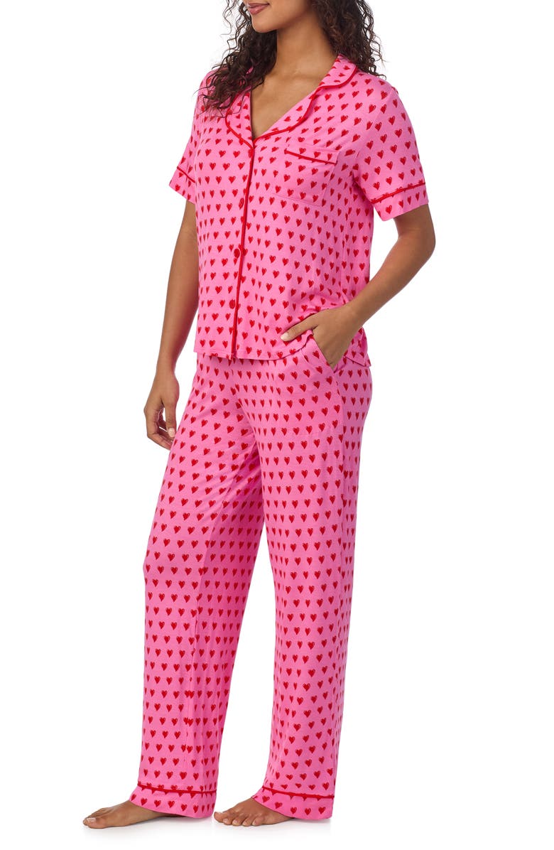 Room Service Pjs Print Pajamas, Alternate, color, Pink/ Heart