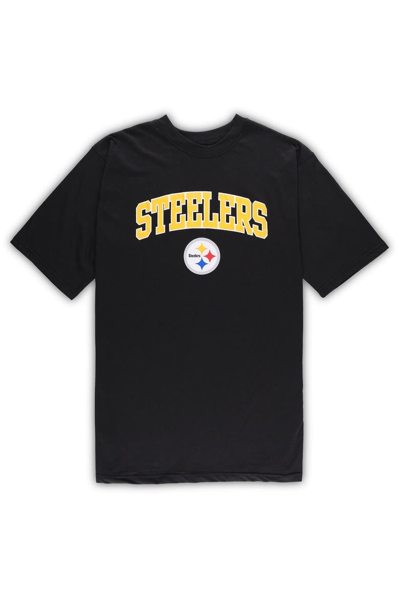 Men's Concepts Sport Black/Heather Gray Pittsburgh Steelers Big & Tall T-Shirt & Pants Sleep Set, Alternate, color, Black