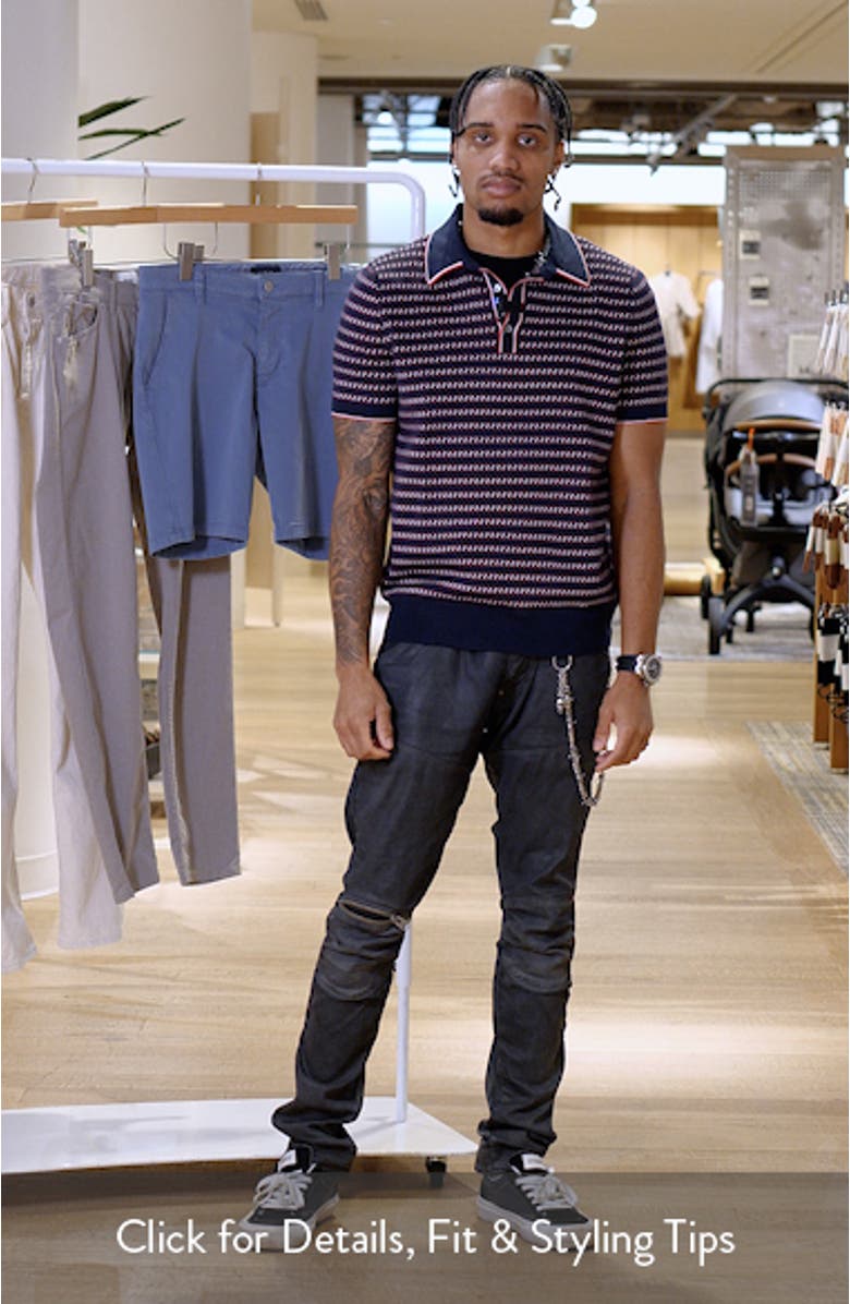 Geo Jacquard Tipped Cotton Polo Sweater, sales video thumbnail