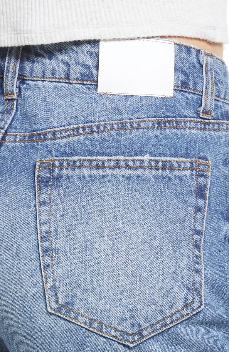 Prosperity Denim Destroyed High Waist Nonstretch Wide Leg Jeans, Alternate, color, 