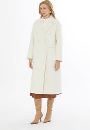 Gizia Notch Lapel Cashmere Long Coat with Back Vent