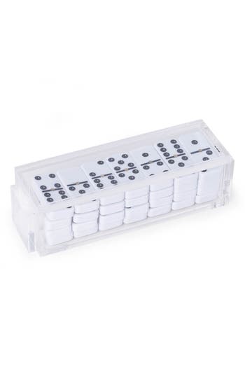 Shop Bey-berk Acrylic Domino Set In White