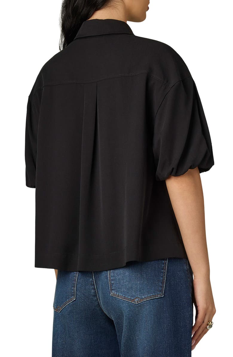 Wit & Wisdom Drop Shoulder Bubble Sleeve Top, Alternate, color, Black