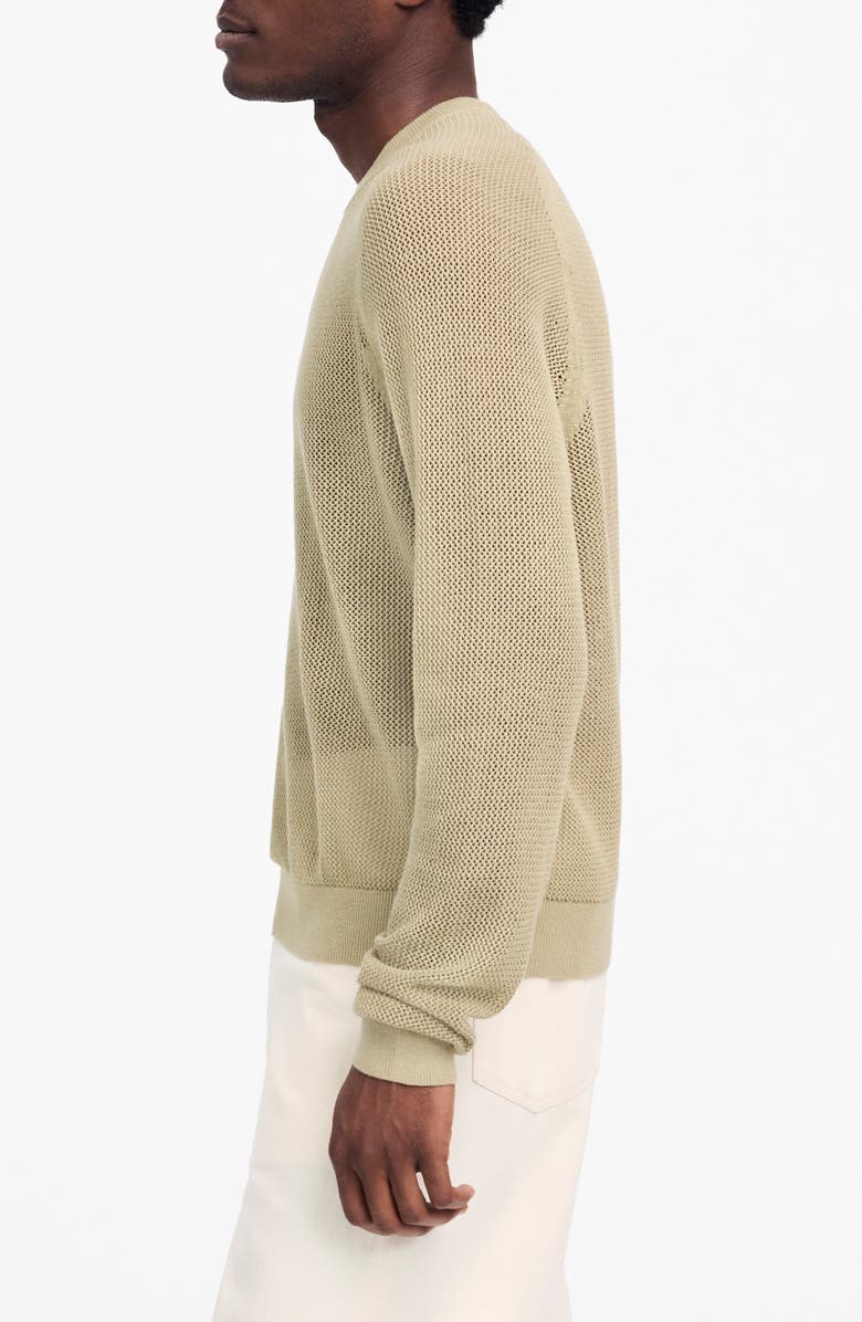 Madewell Mesh Knit Crewneck Sweater, Alternate, color, Light Cargo