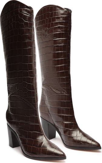 Maryana Pointed Toe Block Heel Knee High Boot