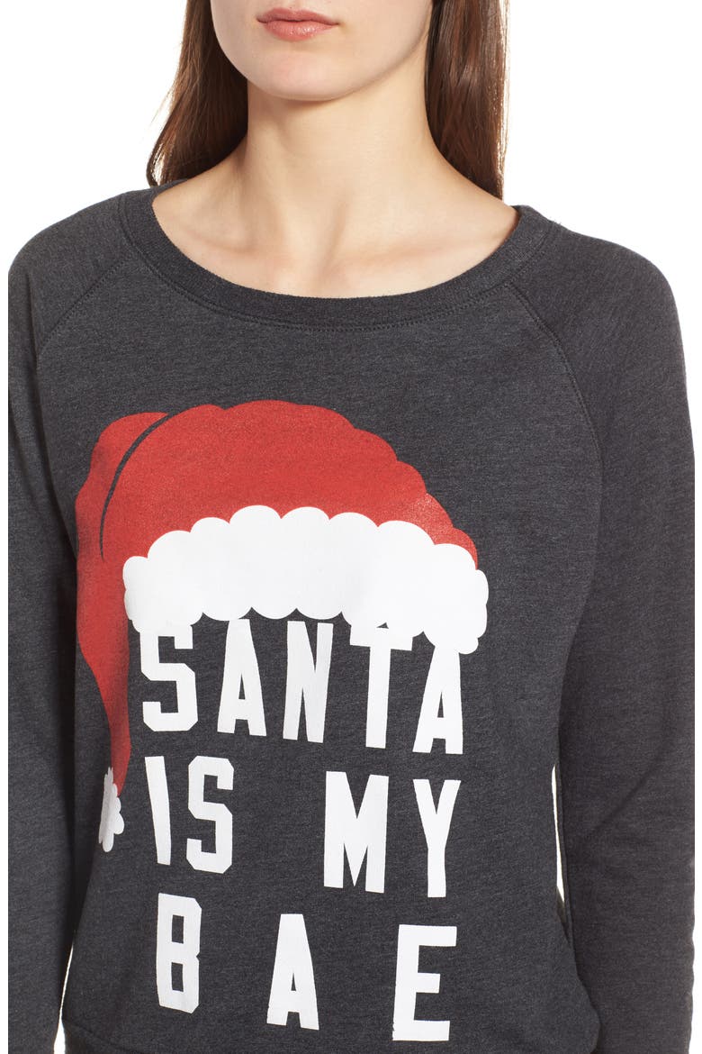 Santa Is My Bae Pullover, Alternate, color, GREY