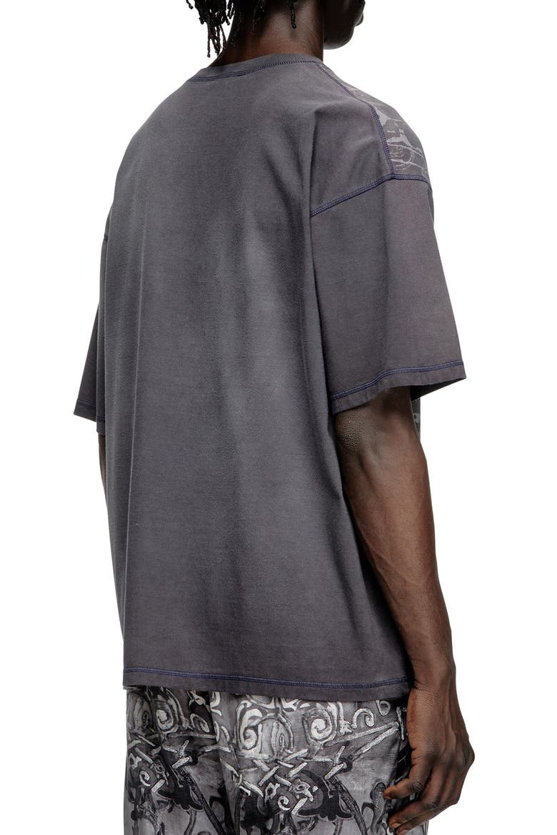 T-Boxt-T13 Bleach Print T-Shirt, Alternate, color, BLACK