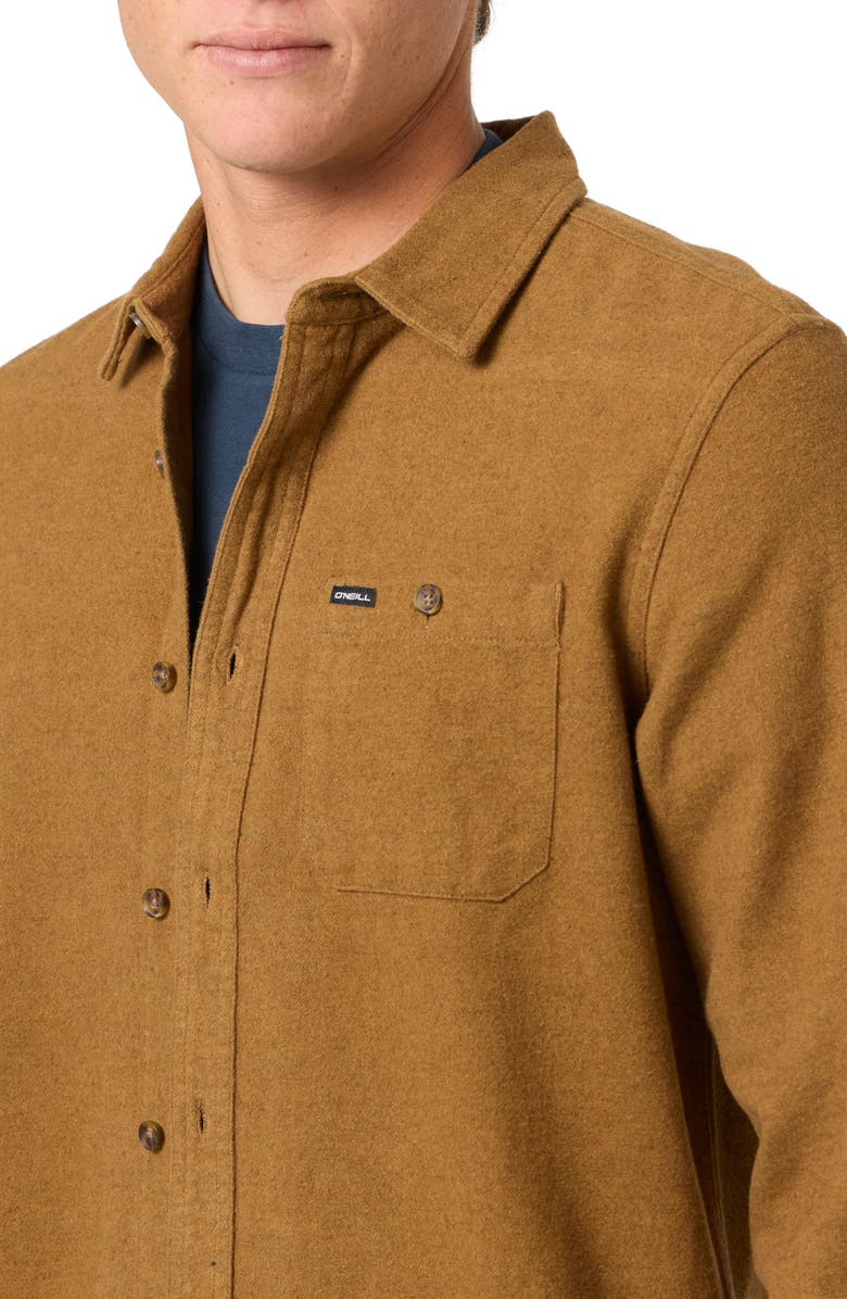 O'Neill Regent Flannel Button-Up Shirt, Alternate, color, Dark Khaki