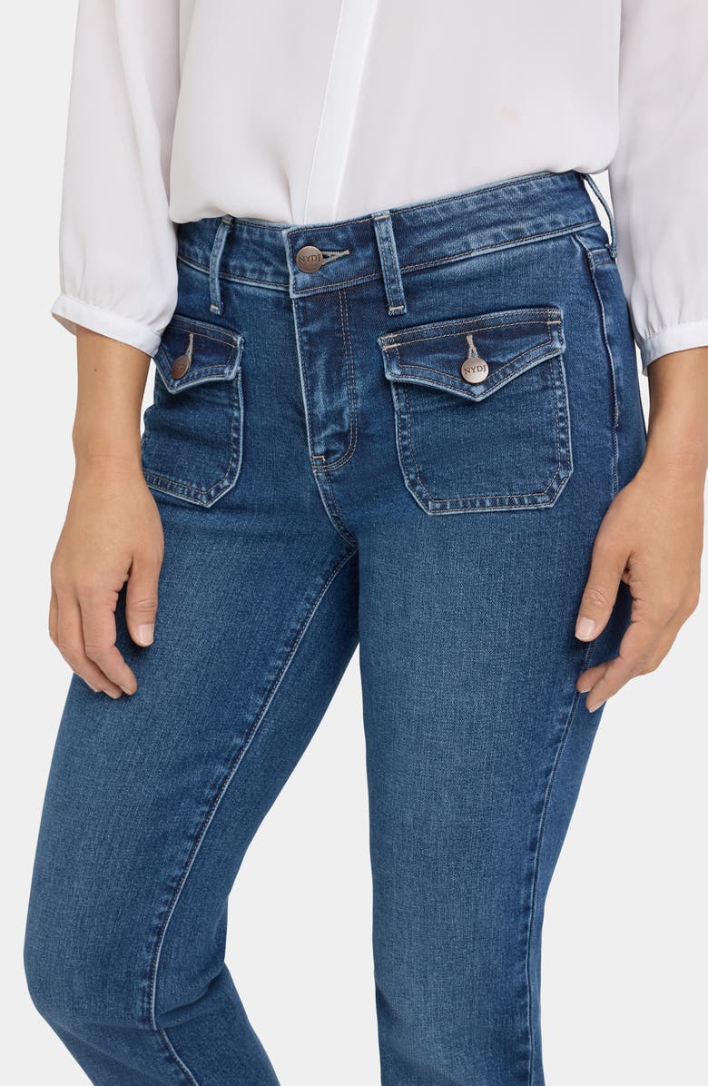 NYDJ Marilyn Flap Patch Pocket Straight Leg Jeans, Alternate, color, Lake Notre Dame