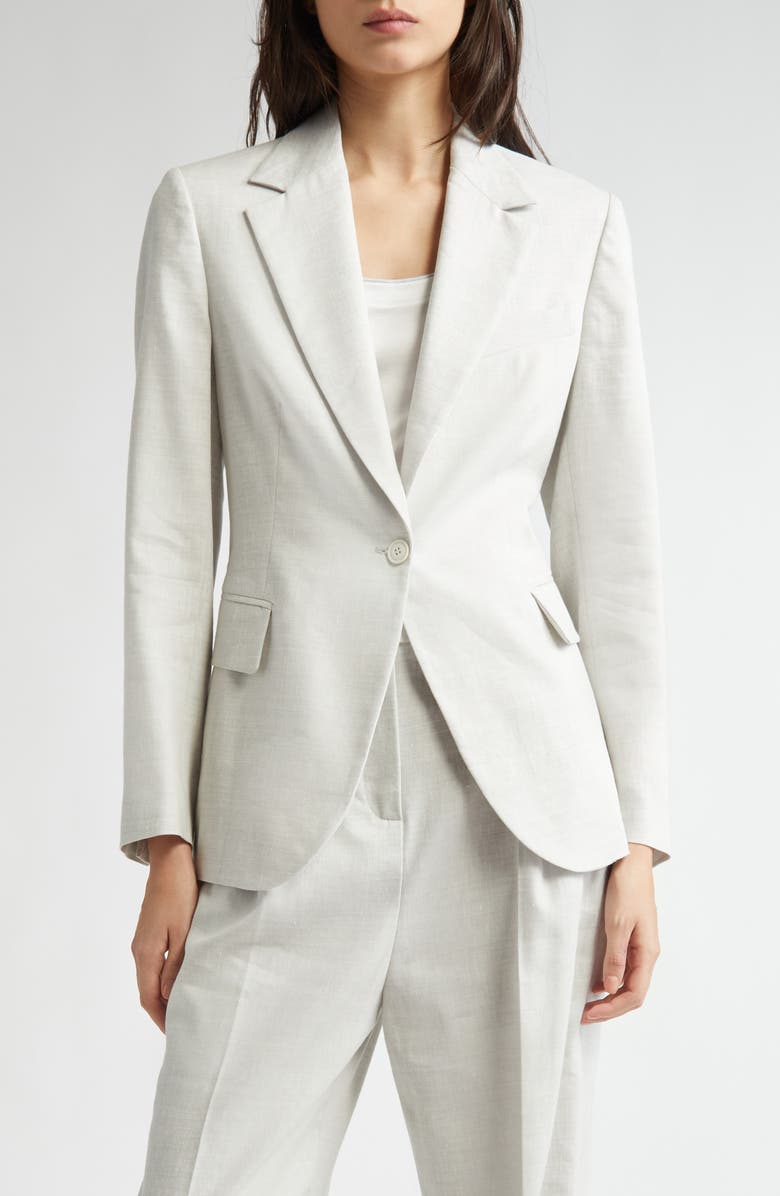 Eleventy One-Button Linen & Wool Blazer, Main, color, 