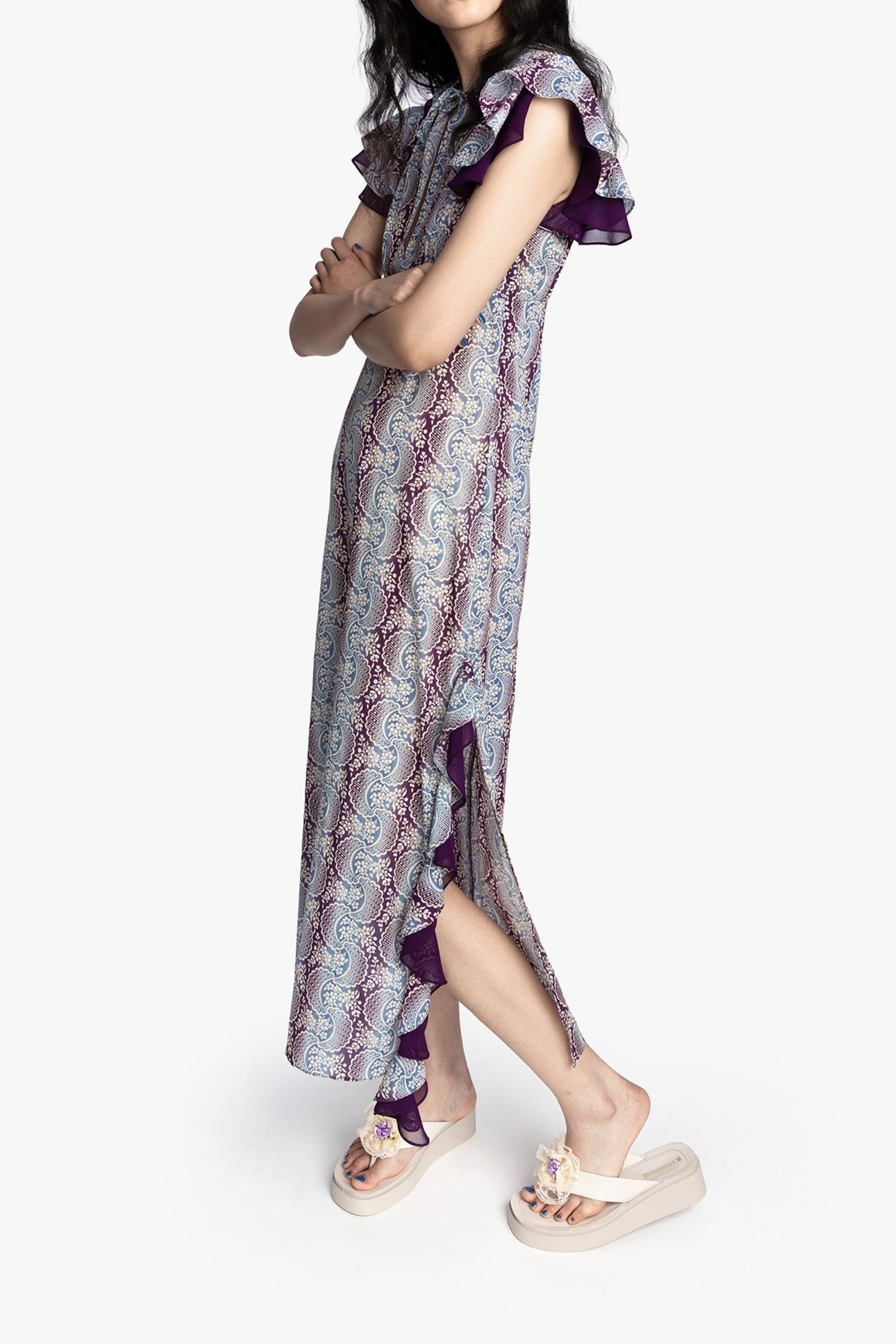 Ombre Ribbons Cotton Ruffle Dress - image 2