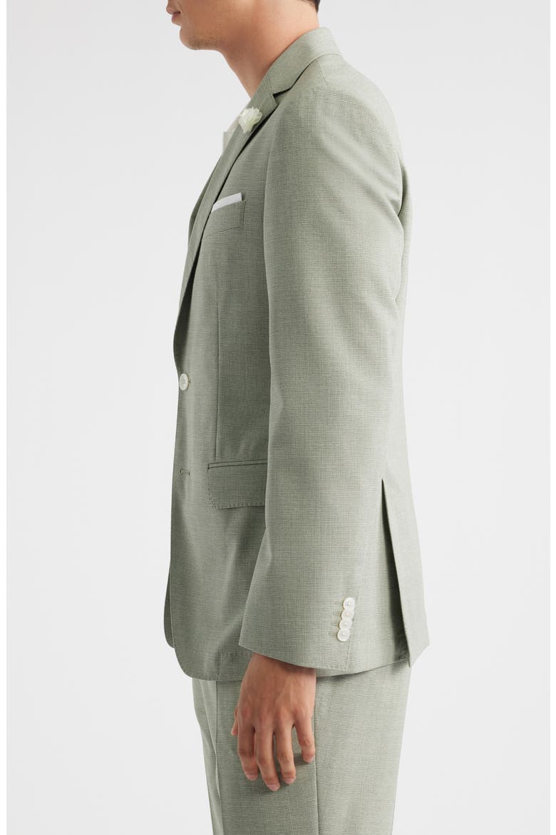 Hutson Slim Fit Microcheck Wool Blend Sport Coat, Alternate, color, MED GRN