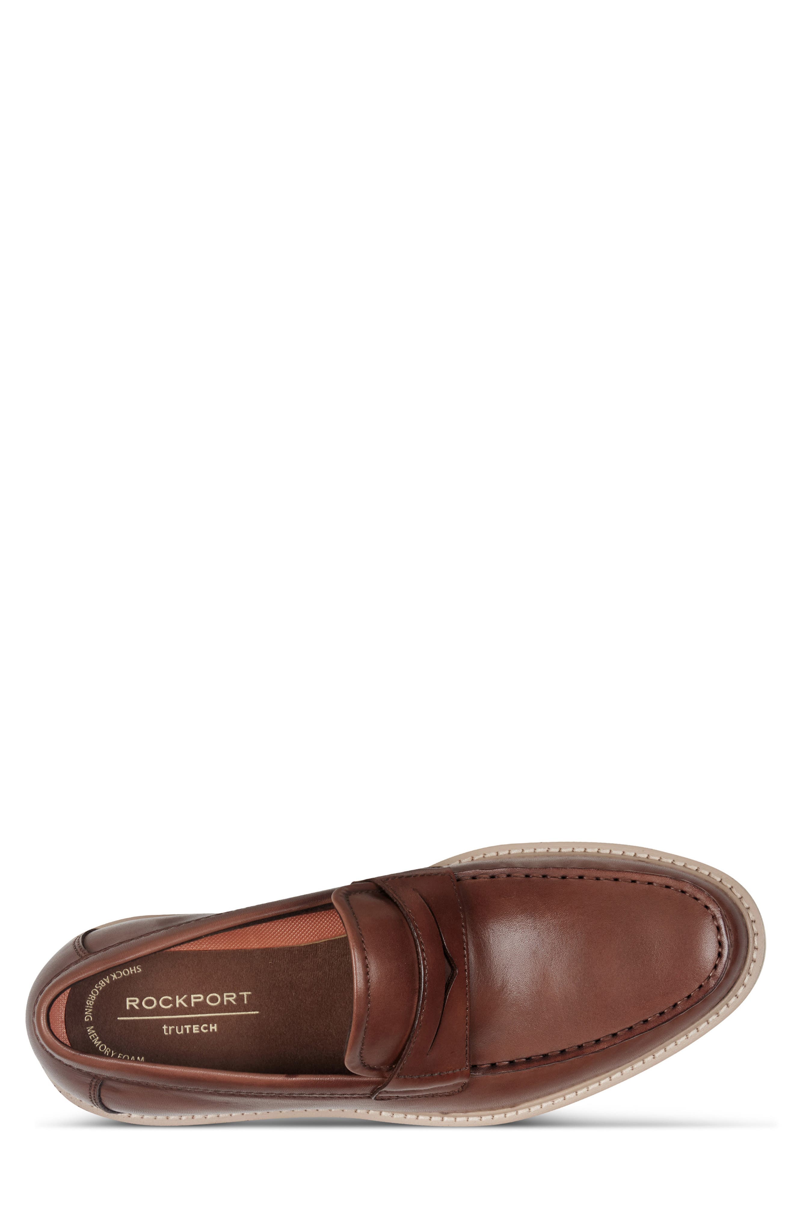 Ledger Leather Penny Loafer, Alternate, color, DARK NATURAL 120