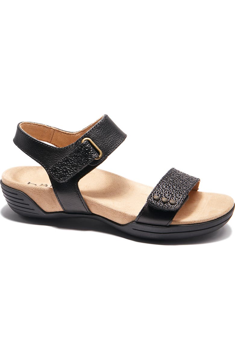 Hälsa Footwear Dominica Sandal, Main, color, Black Embossed