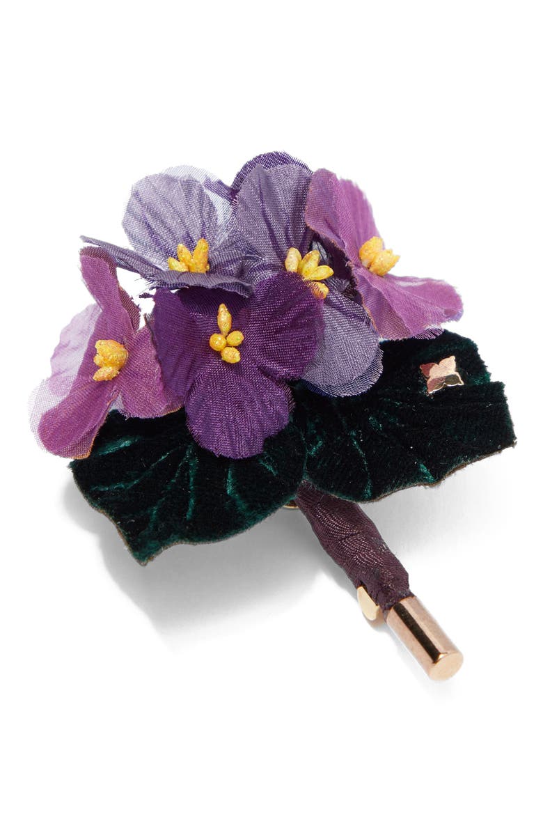 Helena Simon The Violet Cluster Floral Brooch, Alternate, color, Purple