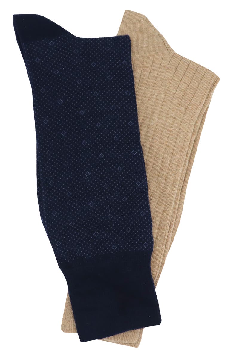 Lorenzo Uomo 2-Pack Assorted Neat Dress Socks, Main, color,