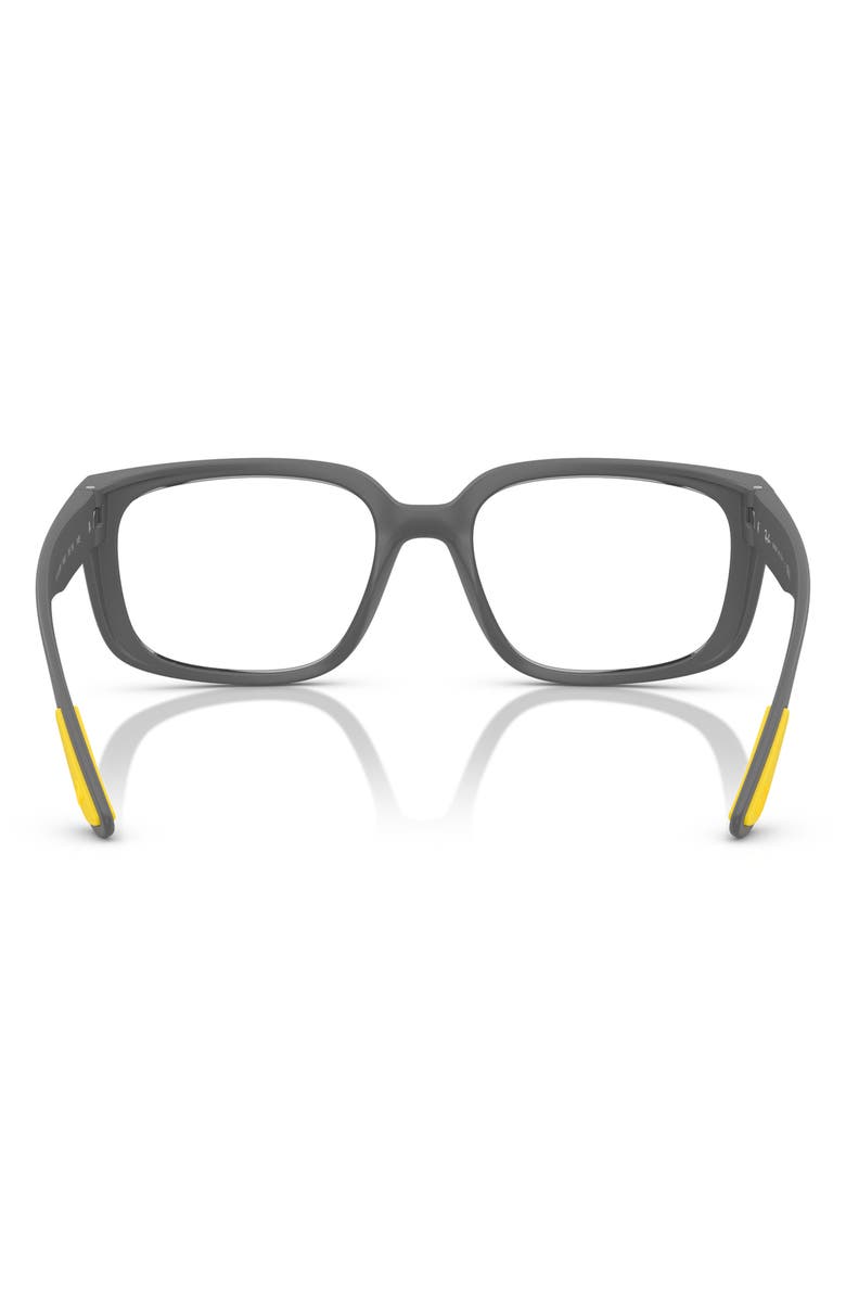 Ray-Ban x Scuderia Ferrari 55mm Square Optical Glasses, Alternate, color, Matte Grey