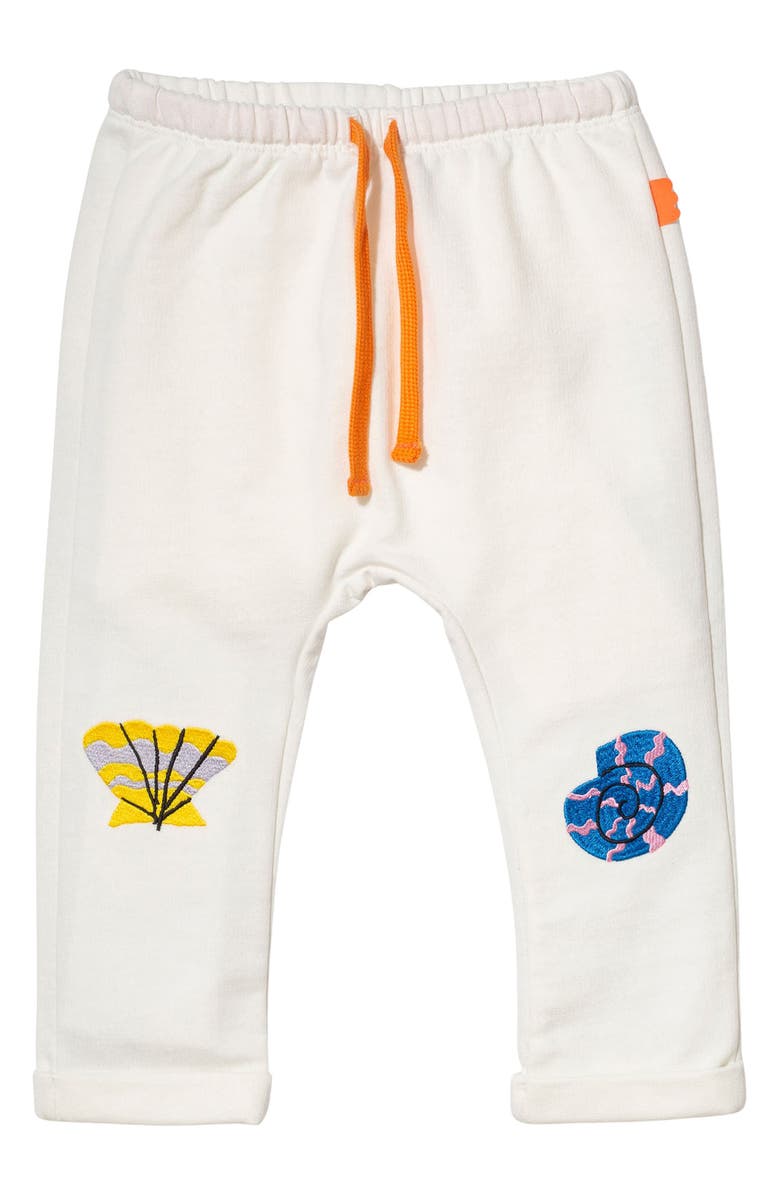 Mon Coeur Embroidered Cotton Pants, Main, color, Natural