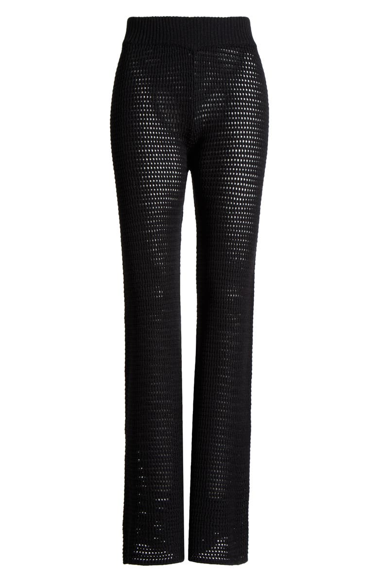Elan Open Knit Cover-Up Pants, Alternate, color, Black