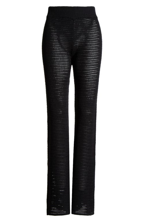 Elan Crochet Wide Leg Cover-up Pants In Black